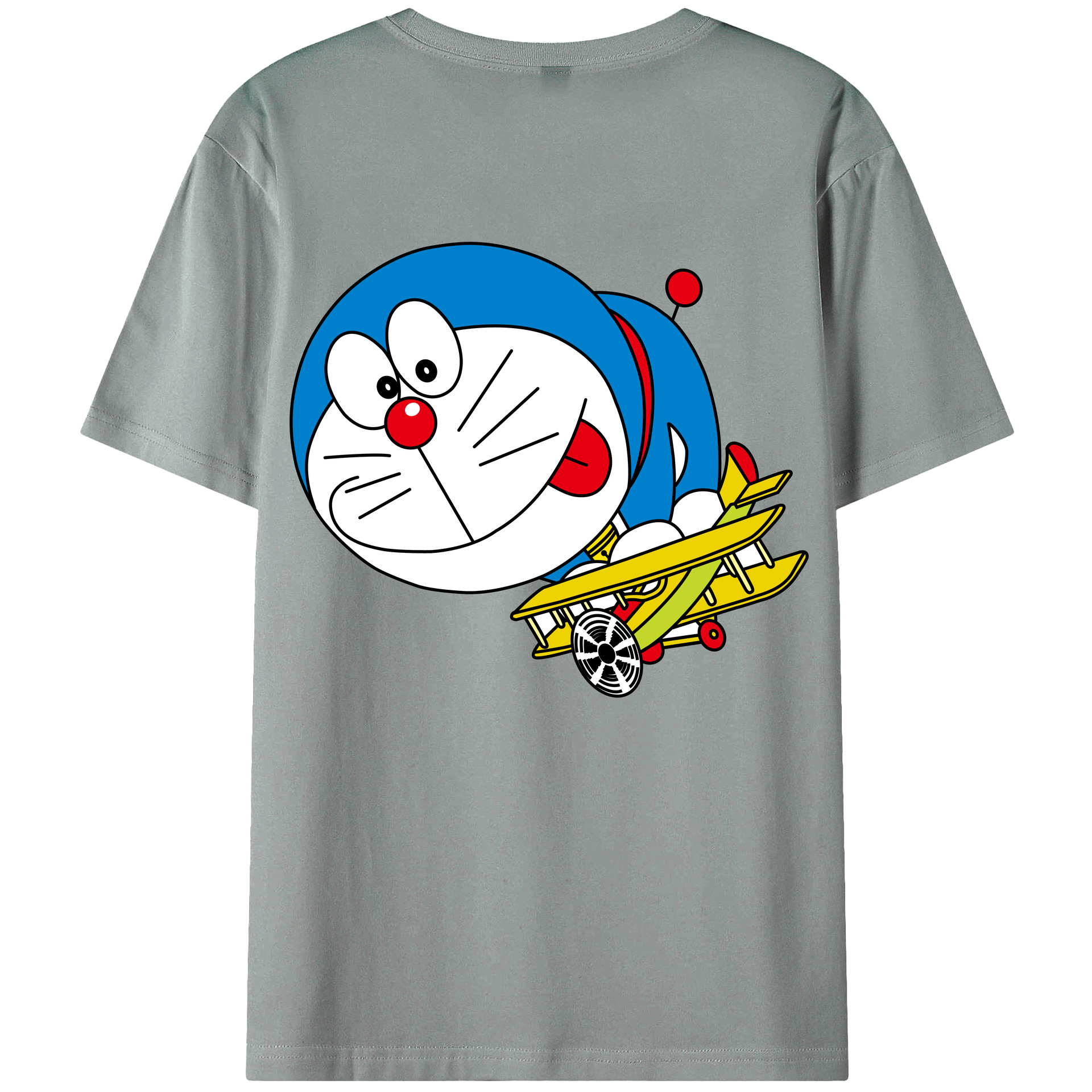 （画像用） ドラえもん Doraemon 綿100％ メンズ半袖Tシャツ（バックプリント） 通気性